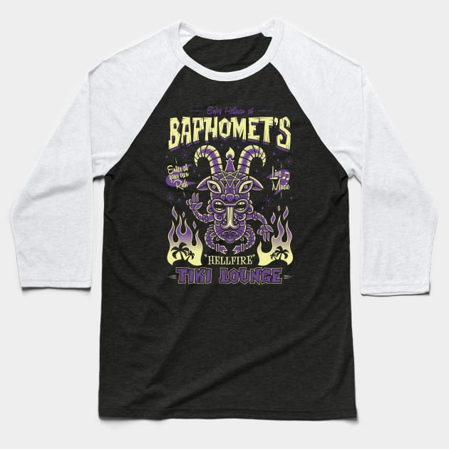 Baphomet - Hellfire Tiki Lounge - Occult - Surfing Baseball T-Shirt by Nemons